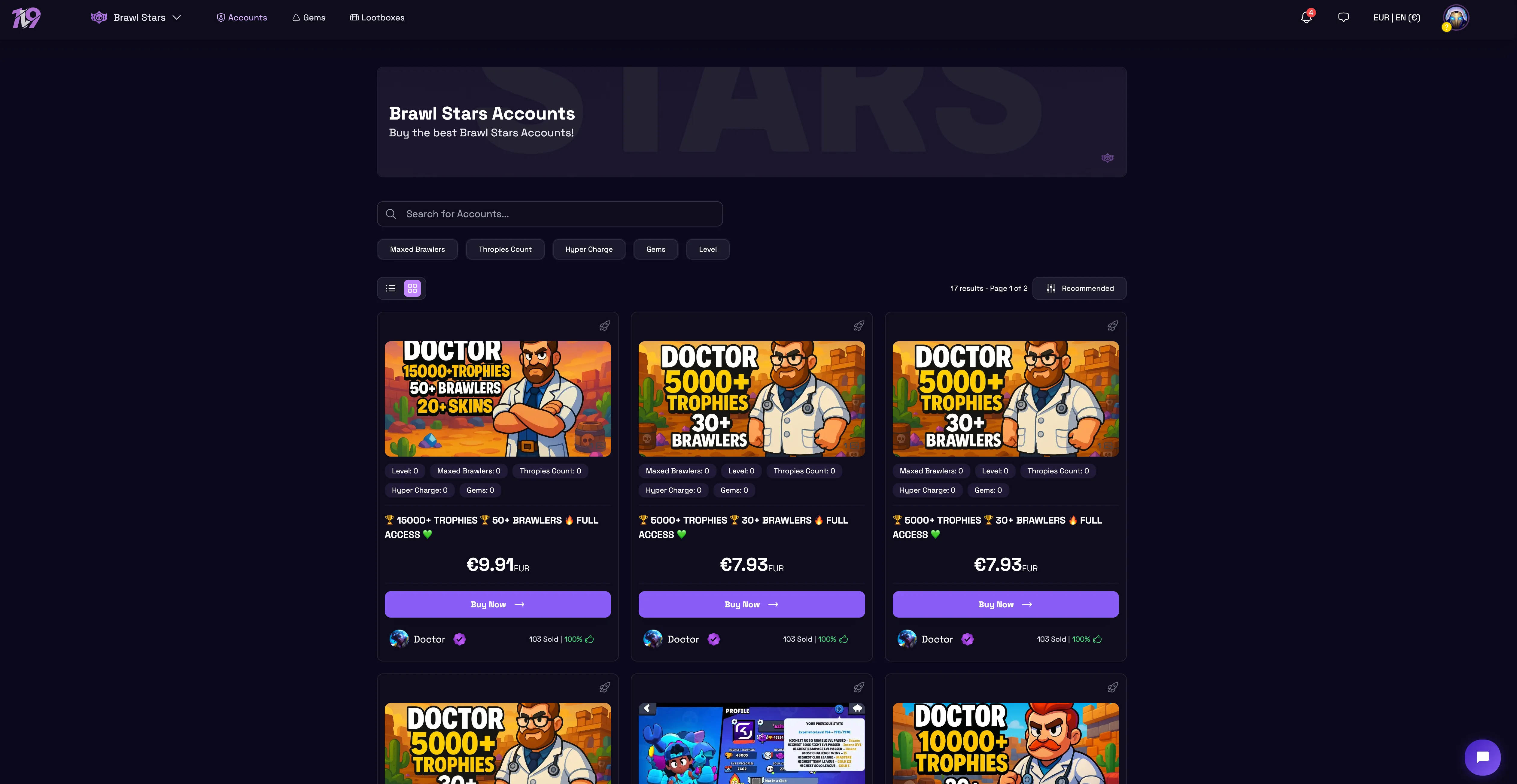 1v9 brawl stars accounts